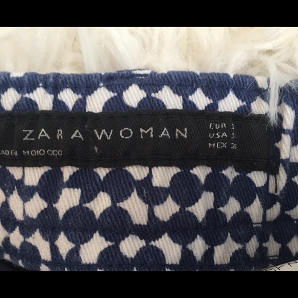 Zara Woman Ankle Jeans - Size Small Navy & White - Picture 2 of 6
